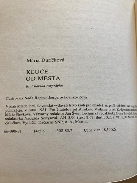 Kľúče od mesta mária ďuríčková (1981),