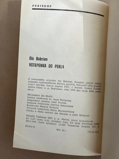 Vstupenka do pekla - dic baboian,