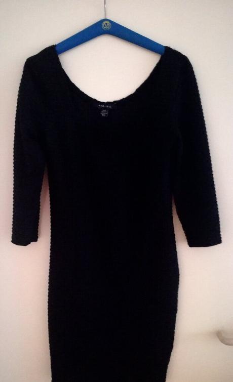 Amisu dámske čierne mini šaty z new yorkeru, amisu,m / s / xxl