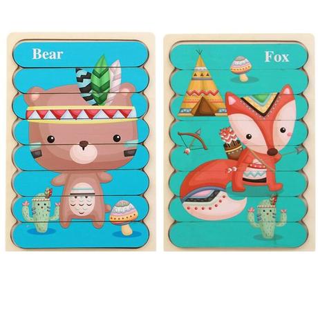 Detské obojstranné montessori puzzle,