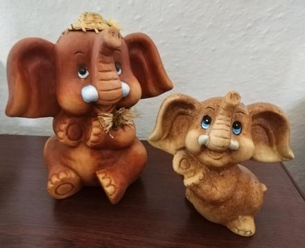 Keramická pokladnička slon + figúrka pre šťastie, 