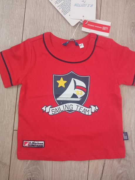 Chlapčenské červené tričko krátky rukáv (6-9 mes.), original marines,68