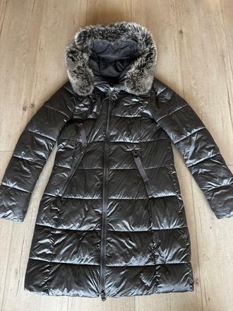 Zimná dlhá dámska bunda umelú kožušinu, m