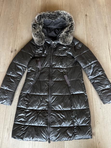 Zimná dlhá dámska bunda umelú kožušinu, m