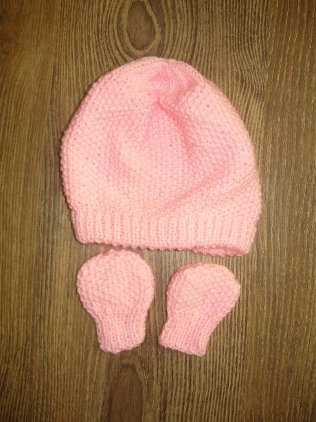 Štrikovaná čiapka , rukavice -62/68, 62 / 68