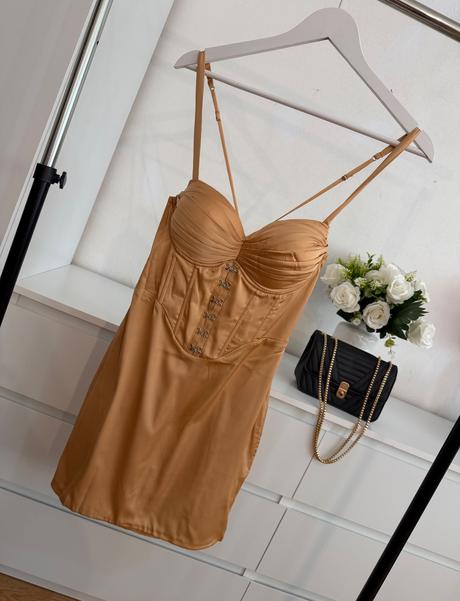 Luxusné saténové korzetové mini šaty oh polly, 36 / s