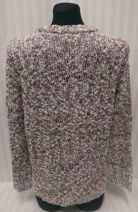 Dámsky hnedo biely pulóver, l/xl, l