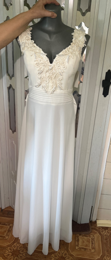 Svadobné šaty s/m - farba ivory, s