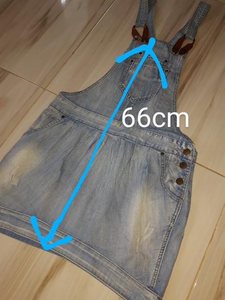 Riflová sukňa na traky, s