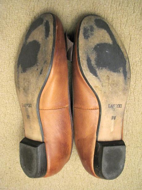 Hnedé kožené baleríny, lasocki,39