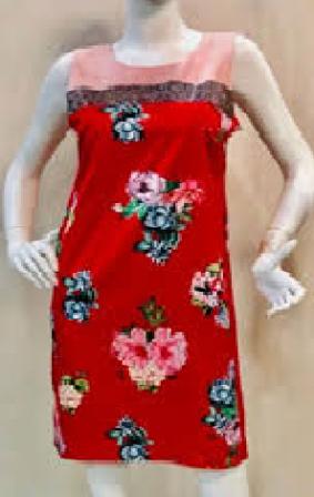 Zaujímavé červené minišaty, v.m/l, l