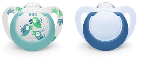 Nuk silikónový cumlík star birds 18-36m, 2ks, nuk