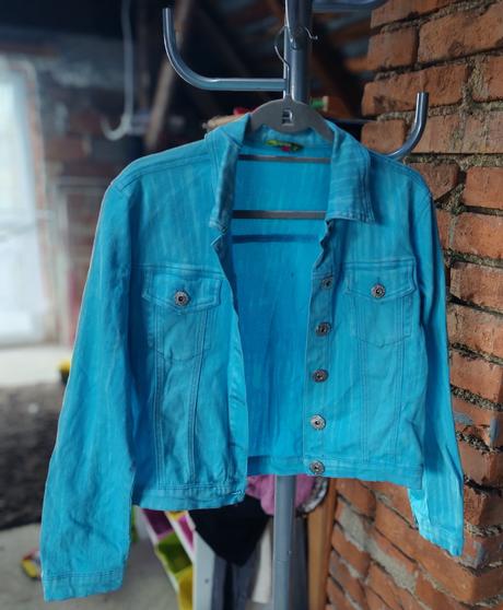 Riflové tyrkysová bunda, s