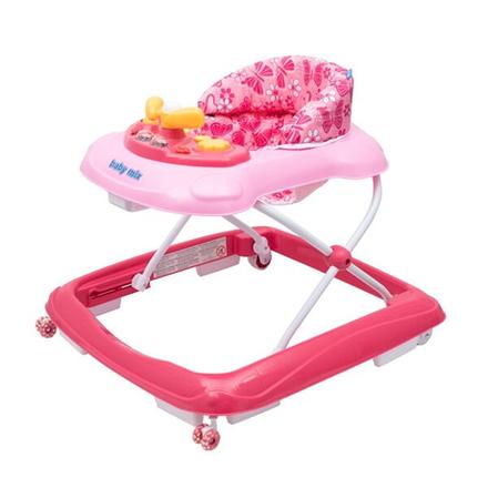 Baby mix detské chodítko s volantom a silikónovými, 
