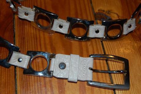 Kožený krémový opasok, 