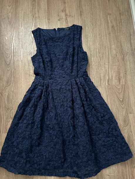 Tmavomodré dámske šaty, orsay,s