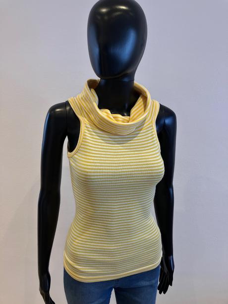 Žlto-biely pásikavý top s rolákom slovenka (m), slovenka,m