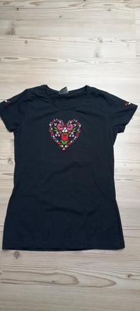 Tricko s vysivkou raz oblecene top stav, m