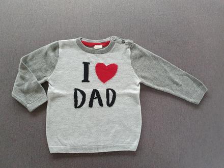 Pulóvrik i love dad, h&m,80