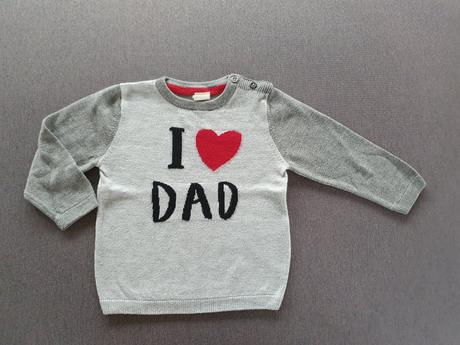 Pulóvrik i love dad, h&m,80