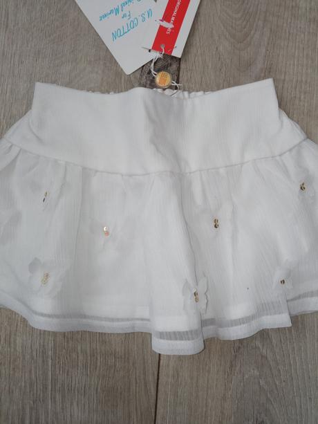 Dievčenská biela sukňa s 3d motýlikmi veľk.62-68, original marines,62 / 68