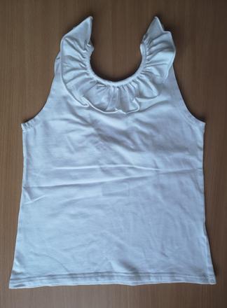 Biele tielko s volánom a prekrížením zn. zuppa, 140