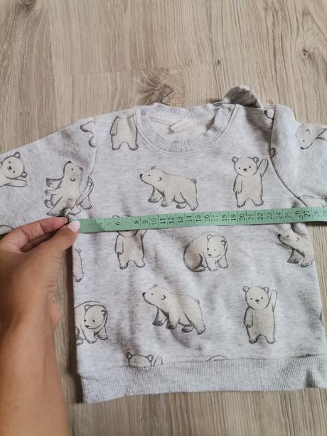 Sivá mikina s macikmi, h&m,74