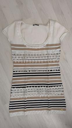 Béžové pásikavé šaty veľ.m, morgan,m