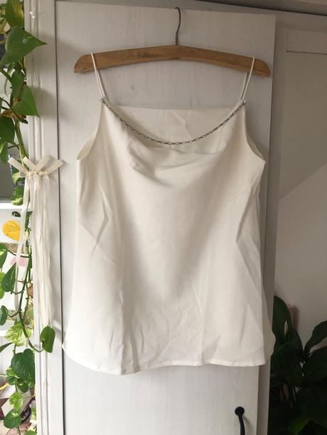 Biele saténové tielko/ letné tričko na ramienka, zara,xs