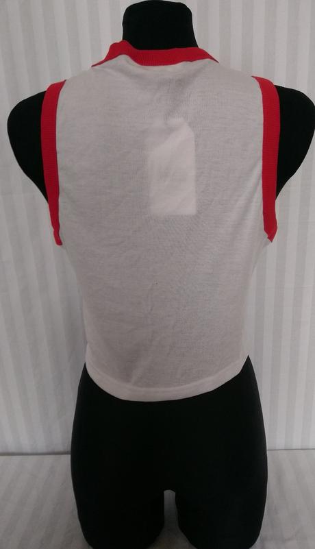 Dámsky bielo červený crop top, brave soul, l