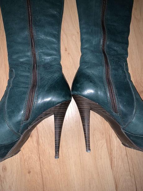 Smaragdove kožené čižmy, 36