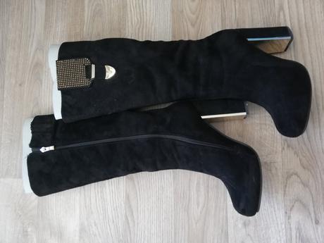 Čierne semišové čižmy č.35, 35