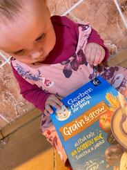 GERBER Natural mliečna kaša pšenično ovsená jablko a slivka