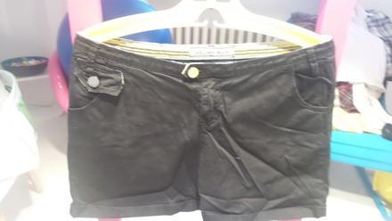 Tmavodmodre kratke elegantno-sportove nohavice, l, l