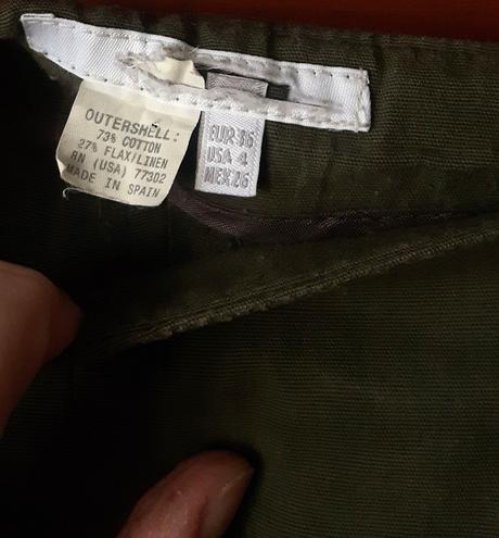 Dámske bavlnené trojštvrťové khaki nohavice, s