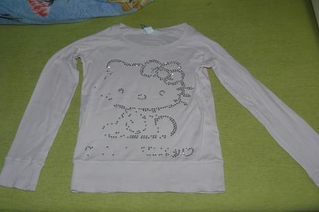 Tričko s dlhým rukávom hello kitty, h&m,140