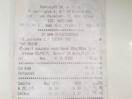 Vodotesný obal na mobil, 