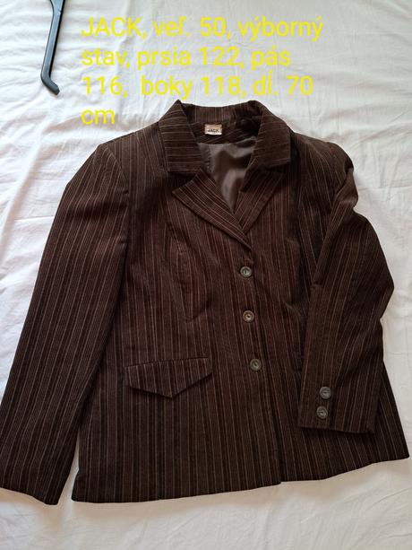 Sako dámske hnedé, v. 50, 50