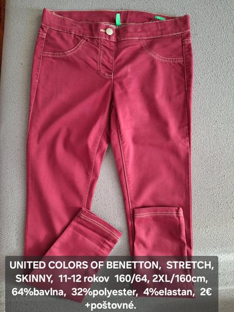 Dievčenské bordové džeginy., 158