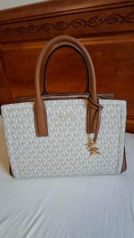 Bielo hnedá kabelka michael kors, michael kors