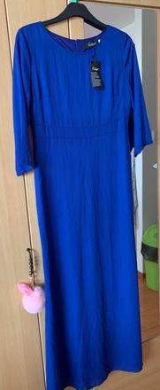 Královsky modré dlhé šaty, l