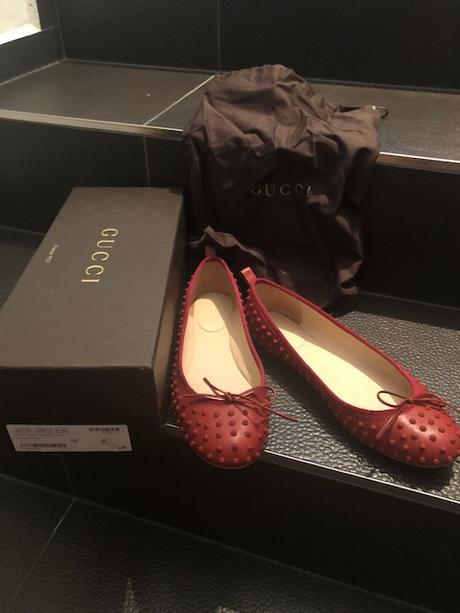 Gucci ballerinas studded nappa leather vel.38, gucci,38