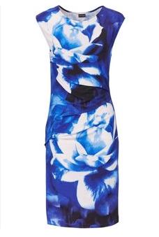 Modrobiele kvetované šaty, bonprix,m