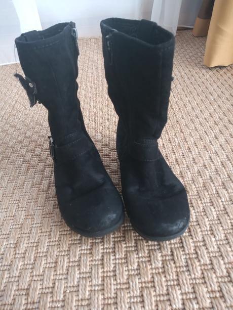 Čierne semišové čižmy, cupcake,27
