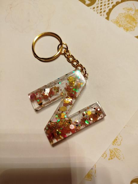Písmená trblietavé ozdôbky kľúčenky,