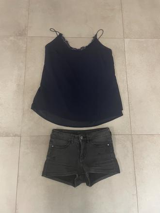 Čierne šortky vel. xs s tielkom, xs