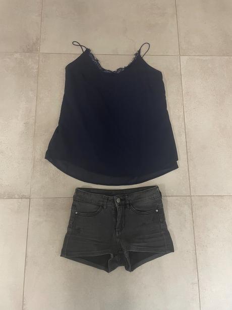 Čierne šortky vel. xs s tielkom, xs