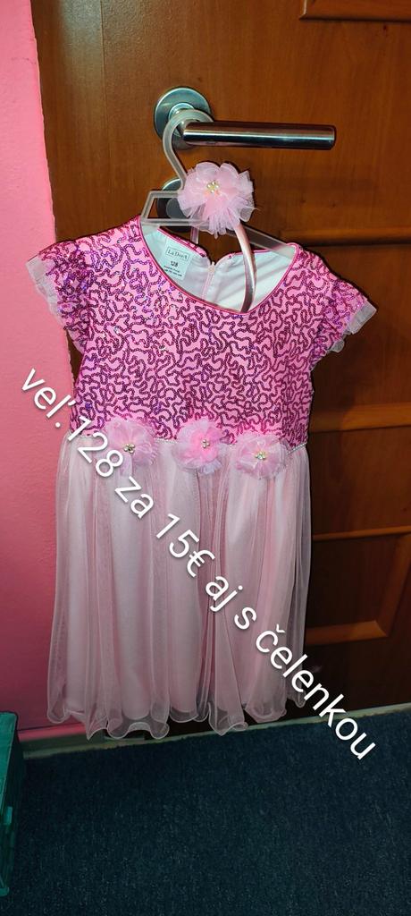 Spoločenské šaty s čelenkou veľ.128, 128