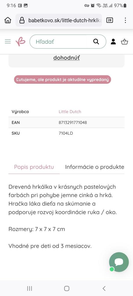 Little dutch hrkálka, 