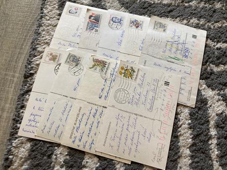 Retro pohľadnice kvety 80-90te roky, 